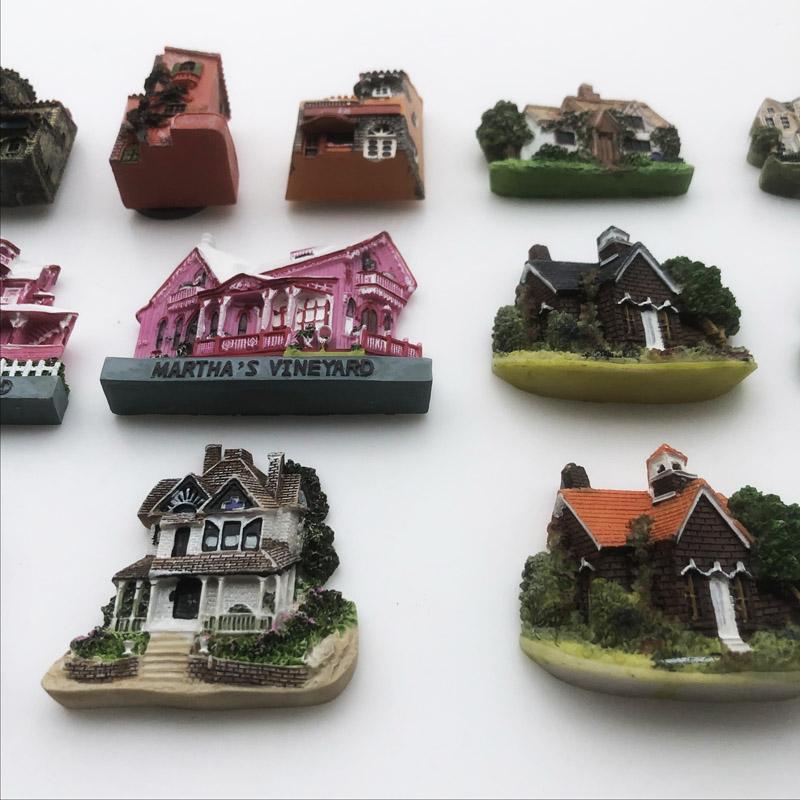 European Countries Villa Fridge Magnets Message Board Magnetic Stickers CHildren Gifts Home Decoration Fridge Stickers