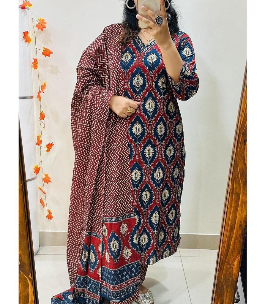 Women Designer Pure Cotton Salwar Suit Indian Bollywood Party Wear Salwar Kameez Kurti Set