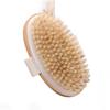 Natural Bristle Body Brush Exfoliation Massage - Palm-Sized Handheld Shower Scrubber Dry Brushing Bath Use
