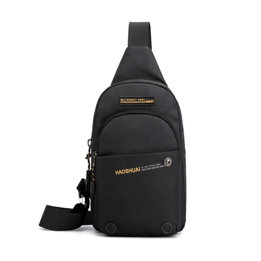 Large Capacity Sports Chest Bag Waterproof Nylon Shoulder Bag Fashion Men's Crossbody Bag  Unisex