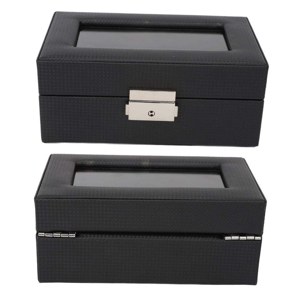Black Watch Box Carbon Fiber Watch Display Practical Watch Storage Jewelry Display