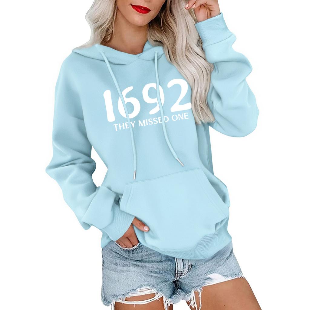 Women's Fashionable, Casual, Comfortable Round-neck, Hooded, Long-sleeved, Witch-print Warm Sweater
