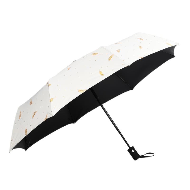 ins automatic folding feather umbrella women's vinyl sunscreen UV protection sun umbrella sun umbrella custom wholesale