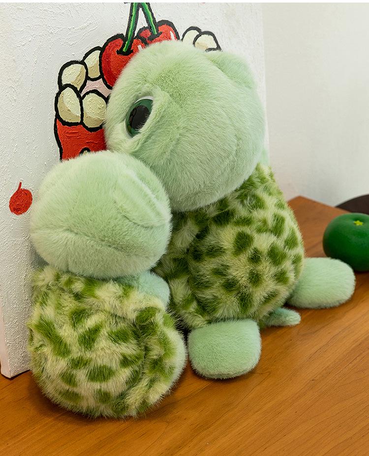 Adorable Big-Eyed Green Turtle Plush Toy Pillow - Perfect Children's Gift