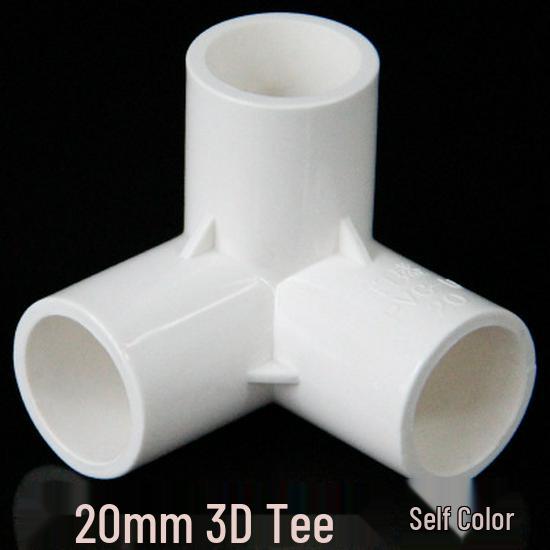 PVC Multi-Way Fittings: 3D Tee, 4-Way, 5-Way, 6-Way, 90° Elbow for Water Pipes (Sizes: 20, 25, 32, 40, 50).