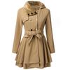 Women Trench Coat Double Breasted Belt Autumn Winter Korean Style Slim Lapel Overcoat for Office