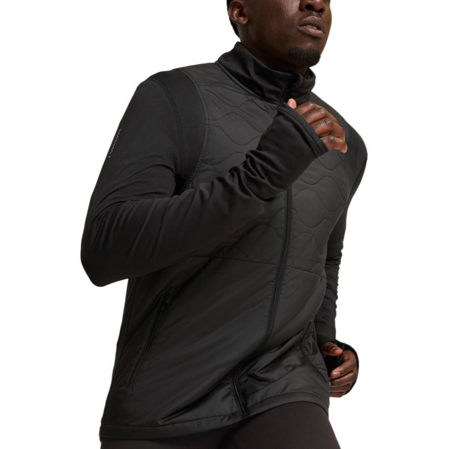 PUMA RUN CLOUDSPUN WRMLBL PADDED JACKET Reflective Patchwork Fleece Lined Thermal Running Slim Fit Long Sleeved 524613-01