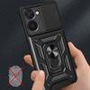 For Realme C33 2023 4G/C33 4G Sliding Camera Design Phone Case PC+TPU Kickstand Protective Cover