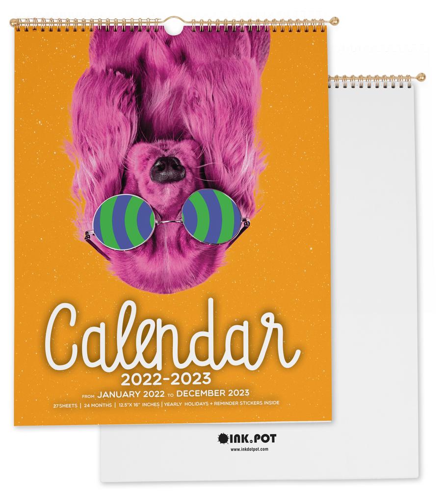 Inkdotpot Inkdotpot  16x12.5  Wall  Calendar  -Runs Until December 2023  Hanging Spiral Bound Monthly  Calendar  2022-2023