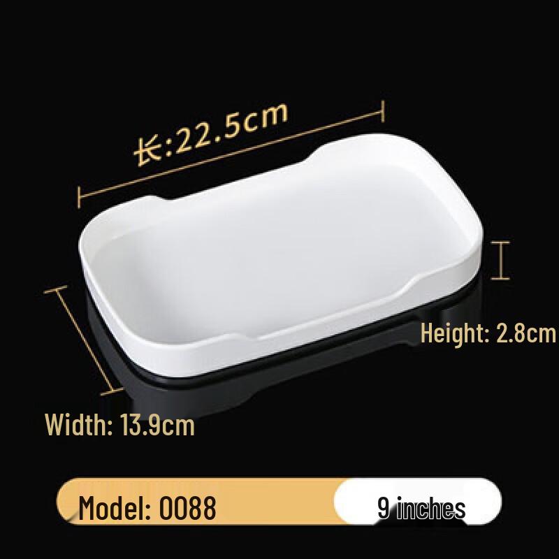 Rectangular White Melamine Stackable Serving Plates (10-Pack)