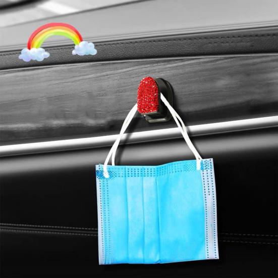 

Yousheng Car Sticky Hook Multifunctional Vehicle Adhesive Hook Sparkling Rhinestone Design Car Storage Hook Decoration