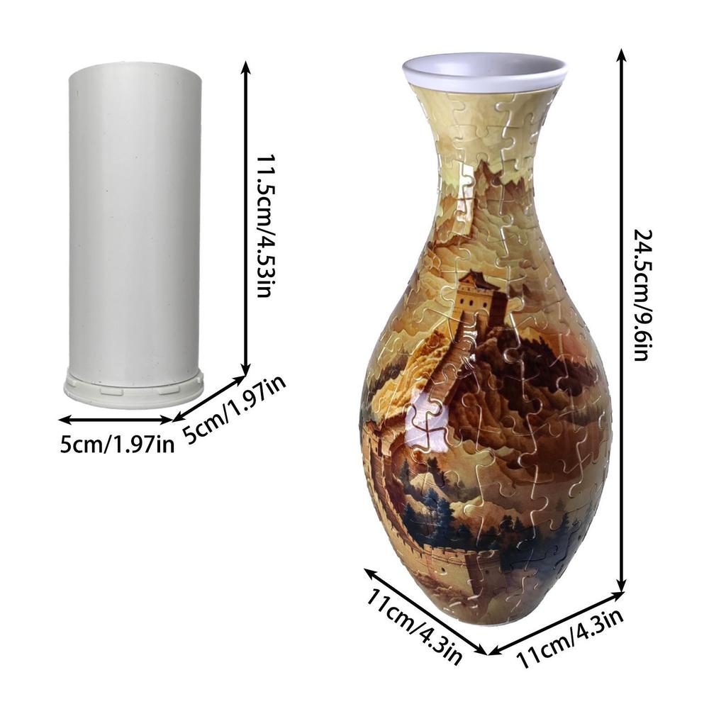 3D Puzzle Vase DIY Ornament for Living Room, Flower Arrangement, Home Decor, and Toy - Ideal for Children's Birthday or Christmas Gift.