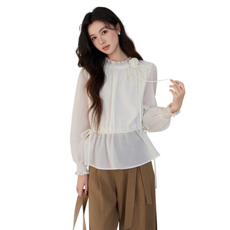 

MiXiu Women s French Style Spring Blouses L