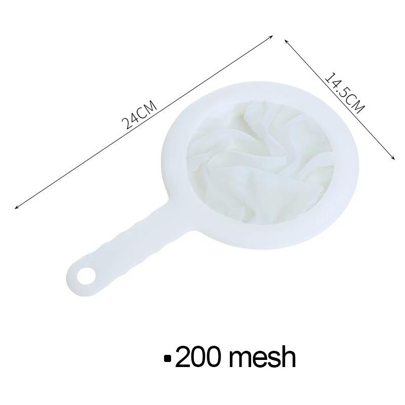 Kitchen Ultra Fine Mesh Strainer Kitchen Strainer Spoon Nylon Mesh Top 100/200/400 Mesh For Soymilk Coffee Milk Yogurt