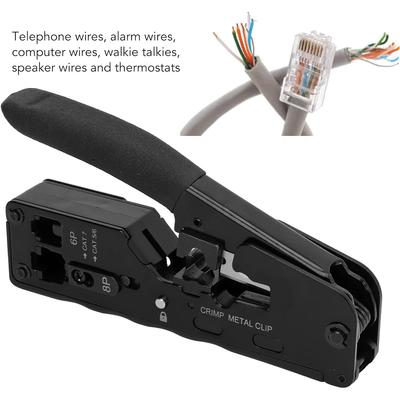 1 Stück Ratschen-Modul-Datenkabel-Crimpwerkzeug / Abisolierwerkzeug / Drahtschneider für RJ11/RJ12 Standard-, RJ45 Pass-Through-Stecker