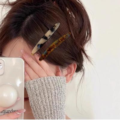 1 Stück Acetat Haarspange Oval Geometrisch Pony Haarspange Frauen Mädchen Einfach Elegant Entenschnabelklemme Haarspangen Haarstyling-Accessoires