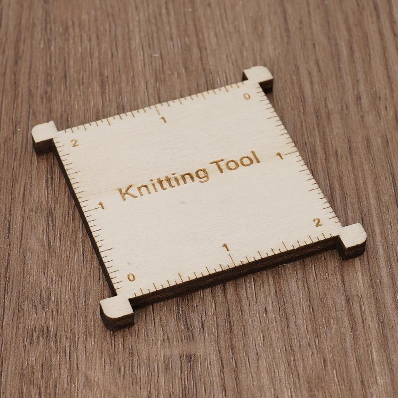 Новая деревянная измерительная линейка для вязания, квадратный инструмент для вязания, измеритель размера спиц