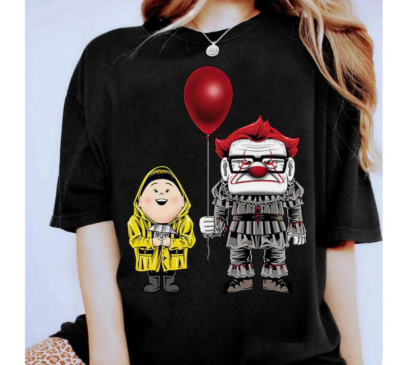 Disney Pixar Up Horror Character Pennywise Carl Fredricksen Unisex Shirt 5924618 S