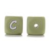 10Pcs 12mm Sage Silicone Alphabet Letter Beads 26 English Letter Baby Name Beads Teething Pacifier Chain Silicone Baby Teether