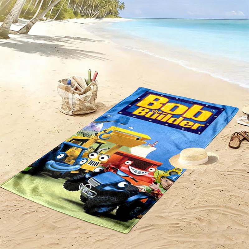Bob der Baumeister Anime Druck Strandtuch, Großes Weiches Schnelltrocknendes Handtuch für Strand Camping Schwimmen