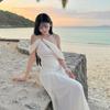 French white dress female summer pure desire sexy fairy fluttering high sense seaside vacation beach long skirt