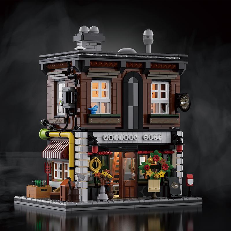 Bai Fen Bai Dolls And Toys Unisex Kids Antique Shop Building Blocks Medieval Streetview Modular Castle Moc Model Bricks Desktop Decoration Kids Diy Toys Holiday Gifts