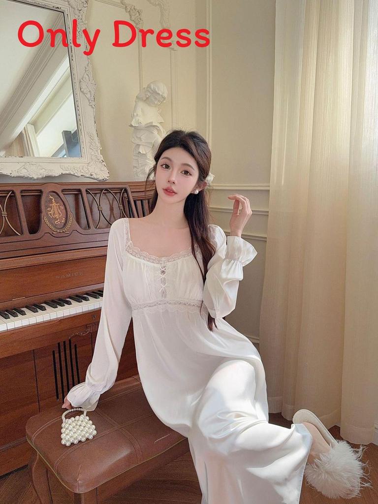 Women Ice Silk Sleep Dress With V Neck Sleeveless Design For Home Comforts