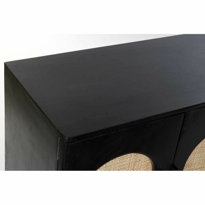Buffet - Natural - Black - Mango Wood - 4 Doors - 150x40x65 Cm
