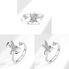Copper Zirconia Adjustable Bird Design Anxiety Relief Ring For Women Summer