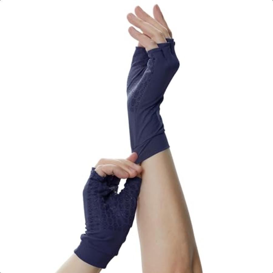 Men's Women's SPF Fingerl Gloves Mittens Sun Protection Unisex Driving Gloves UPF 50+ With Silicone Gel