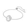 Signum Bracelet, Octagonal Swan Logo Crystal Bolo Bracelet, Rhodium Plated Jewelry for Women