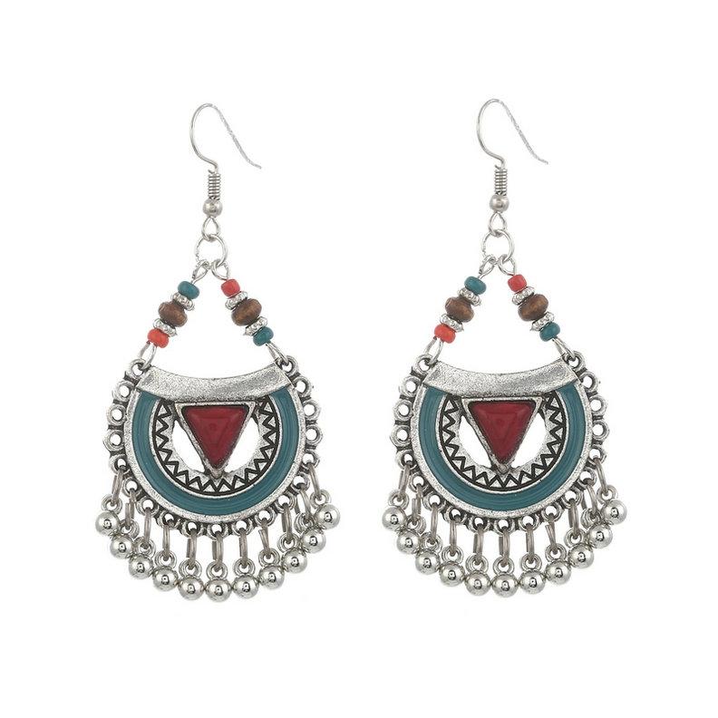 Boho Vintage Drop Dangle Beads Tassel Earrings For Women Handmade Triangle Geometric Bohemian Earings Fashion Jewelry Bijoux