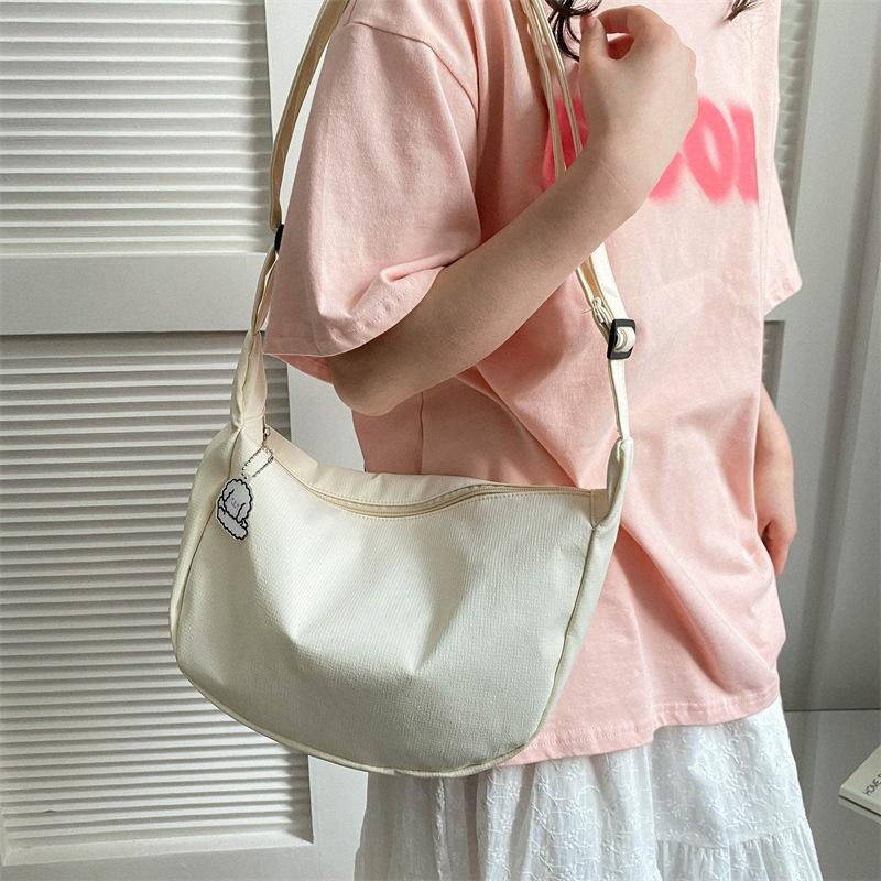 New Candy Color Waffle Art Student Versatile Simple Daily Women's Shoulder Crossbody Bag
