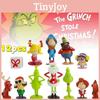 12pcs The Grinch Action Figure Toys Xmas Gift Cake Topper Mini Model Doll Decor
