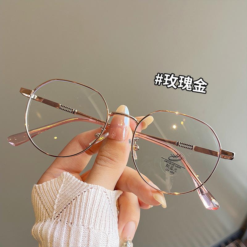 Vintage Retro Style Glasses Frame Round Shape Blue Light Blocking Woman Eyeglasses Korean Stylish Computer Glass