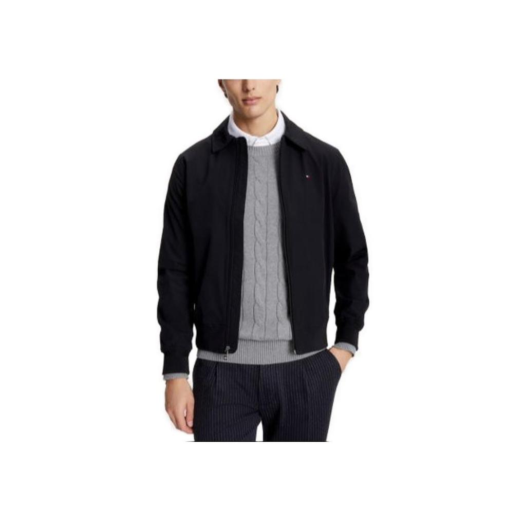 Tommy Hilfiger Solid Color Polo Collar Straight Loose Spring Autumn Jacket Men jackets Black 78J9469-001