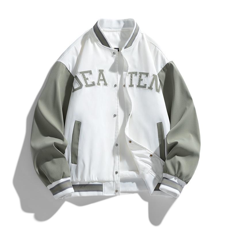 10XL Men's Trendy Plus Size Fleece-Lined Baseball Jacket - Thick Loose Outerwear for Teens