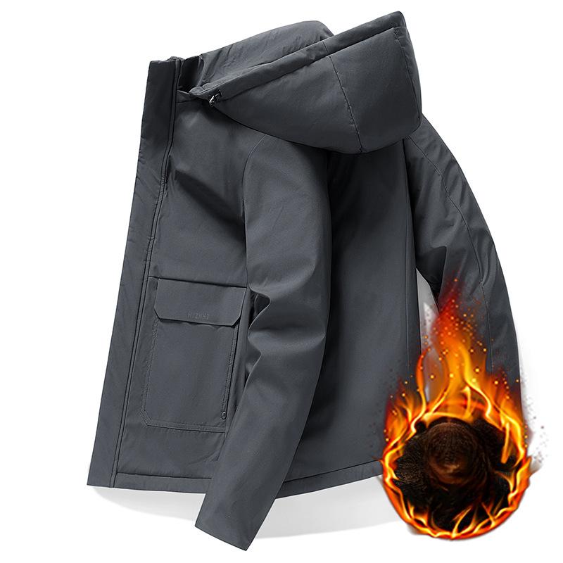 Jacket Cotton Clothes Men's Velvet Thickened Warm and Cold Cotton Clothes Winter Clothes Men's Coat