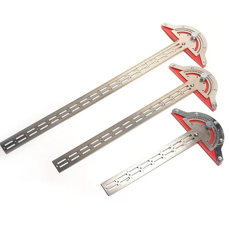 Woodworking Edge Measuring Edge Caliper Scale Stainless Steel Gauge Adjustable Angle Ruler for Woodworking Design Tool
