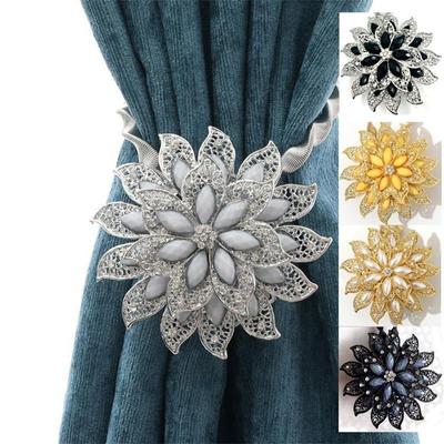 Curtain Clip Spring Magnetic Buckle Curtain Lace Rhinestone Curtain Accessories Bedroom Living Room Decor