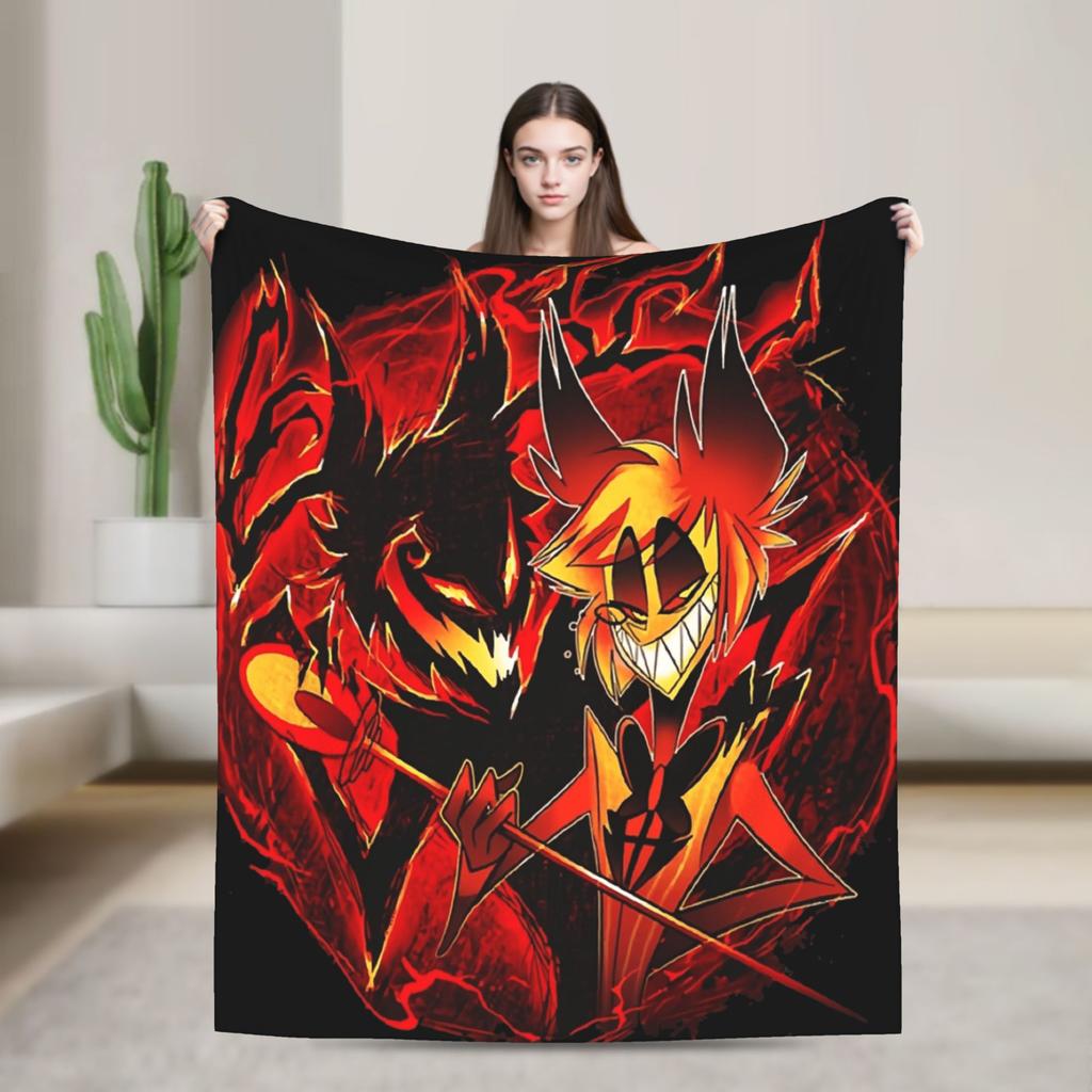 Cartoon H-Hazbin HotelS Flannel Blanket Winter  Warm Soft Bedding Throws for Child Home Decor Funny Bedspread Sofa Bed Cover