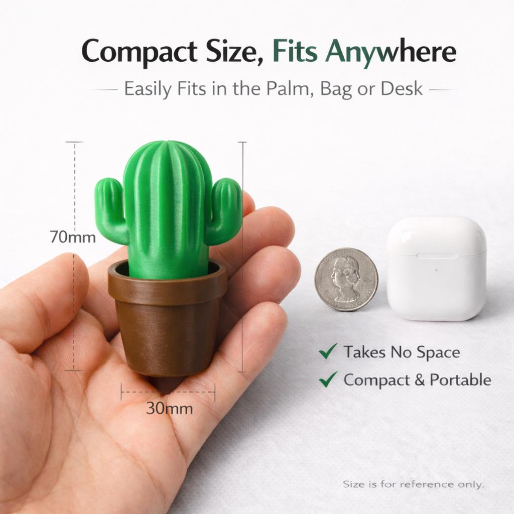 Mini Cactus Stress Relief Clicker Press Rebound Fidget Toy Desk Decor Portable 70mm