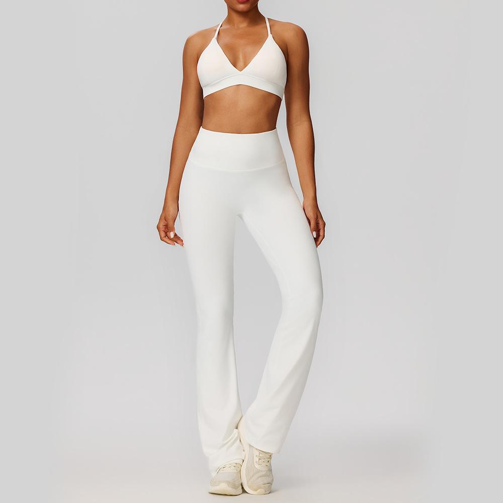 

Solid color yoga suit set bodytight sports bra hip lift running pants fitness set XL