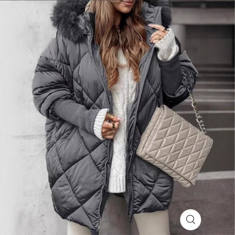 Women's explosive temperament winter hooded clothes cardigan jacket new