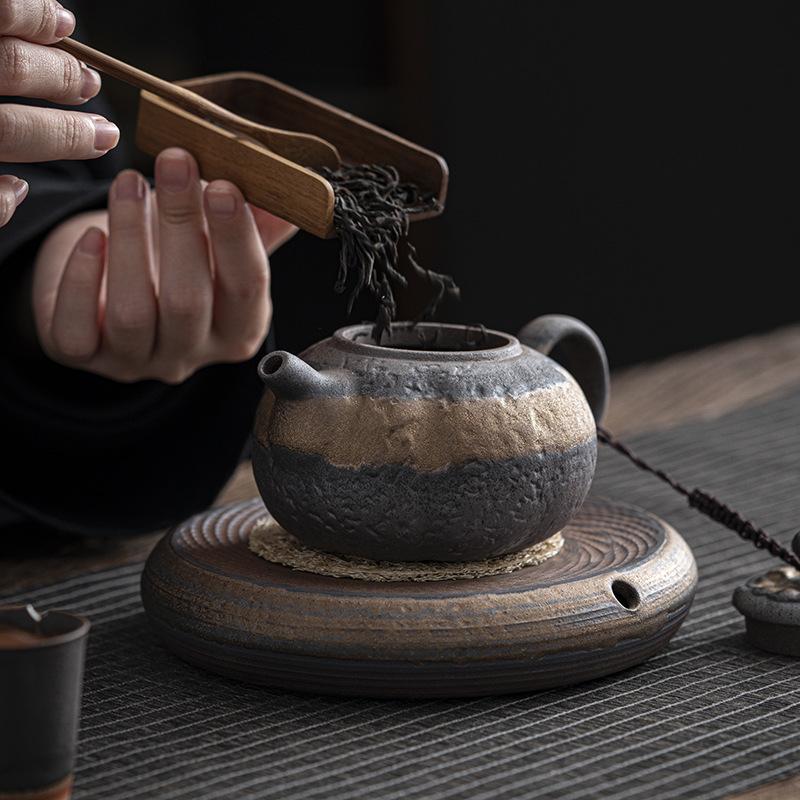 270ml Vintage Gilded Teapot Household Handmade Coarse Pottery Tea Brewer Kung Fu Tea Set