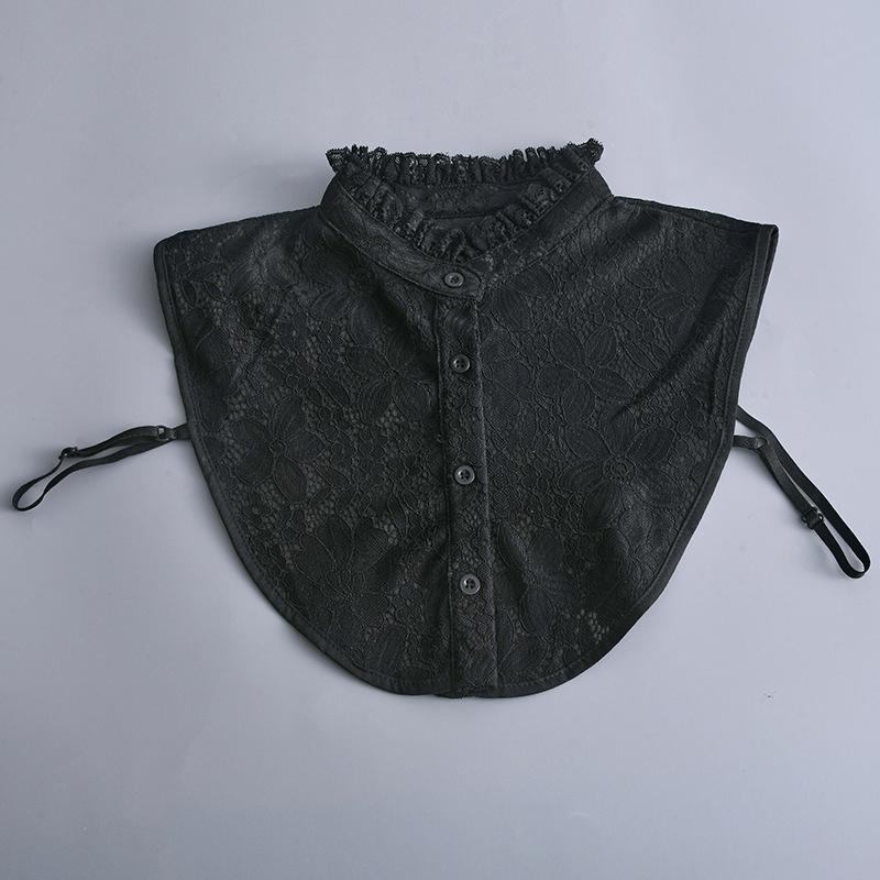 Ny Stå Falsk Krage+Falsk Mansjett Vintage Avtakbar Skjorte Falsk Krage for Kvinner Bluse Genser Revers Toppdekor