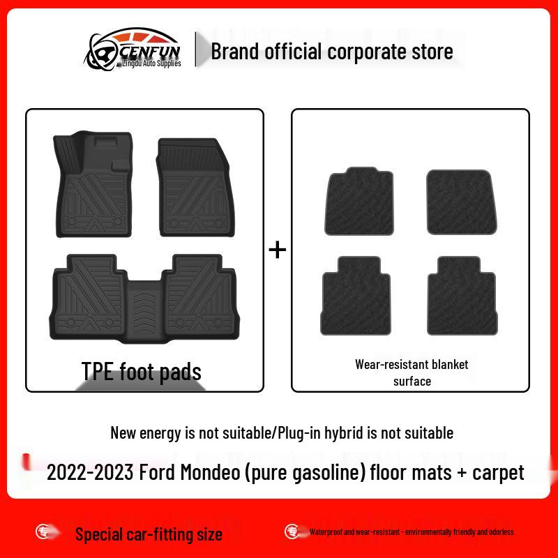 Ford Mondeo 22-23 TPE Trunk and Floor Mats - Eco-Friendly, Wear-Resistant Galaxy Design