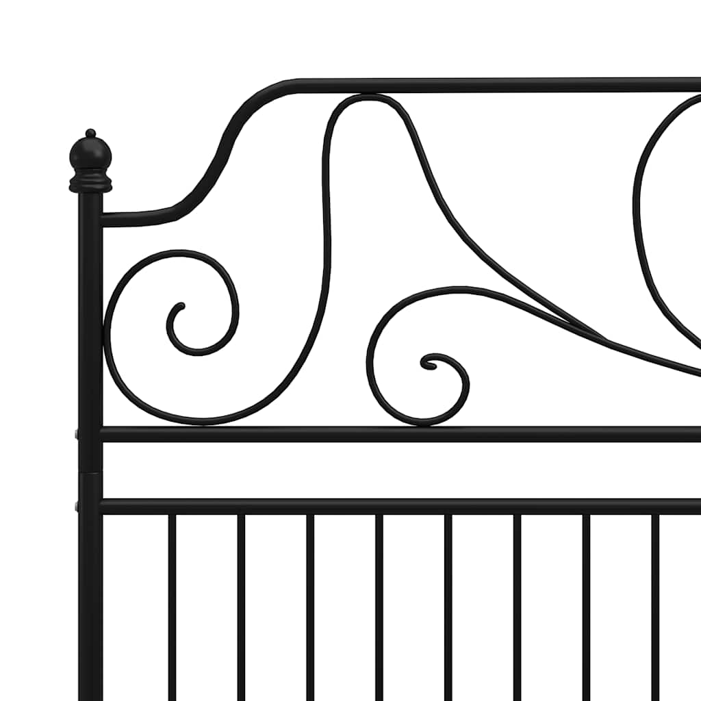 Black Metal Bed Frame 200 x 200 cm