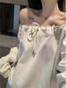 Koreanischer Stil Off-Shoulder Langarm Casual Sweatshirt für Damen - Frühling, Herbst, Winter Trend