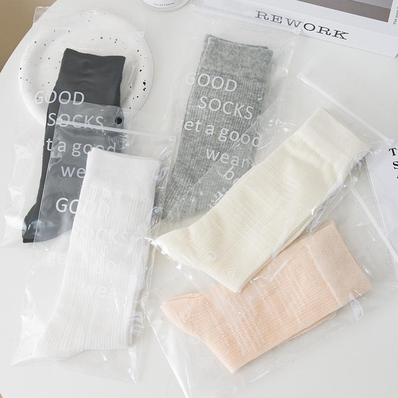 3 Paar Damen Sommer Dünn Vertikale Streifen Hohl Unifarben Alle Bauen Hohe Röhren Stapelsocken